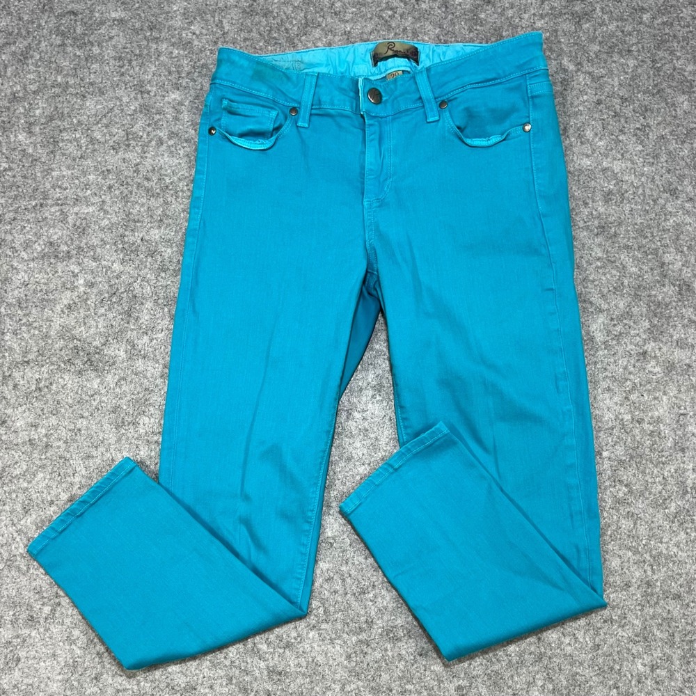 Paige Transcend Skyline Ankle Skinny Jeans Teal Women's Size 29